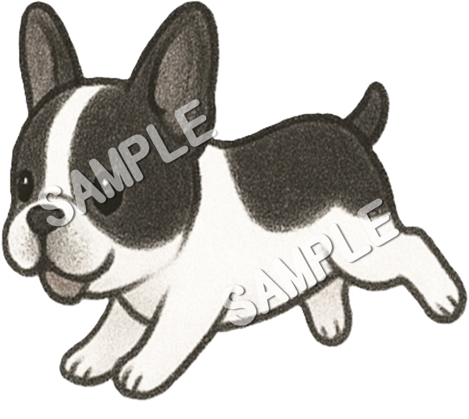 可愛いフレンチブルドッグのクリップアート9点