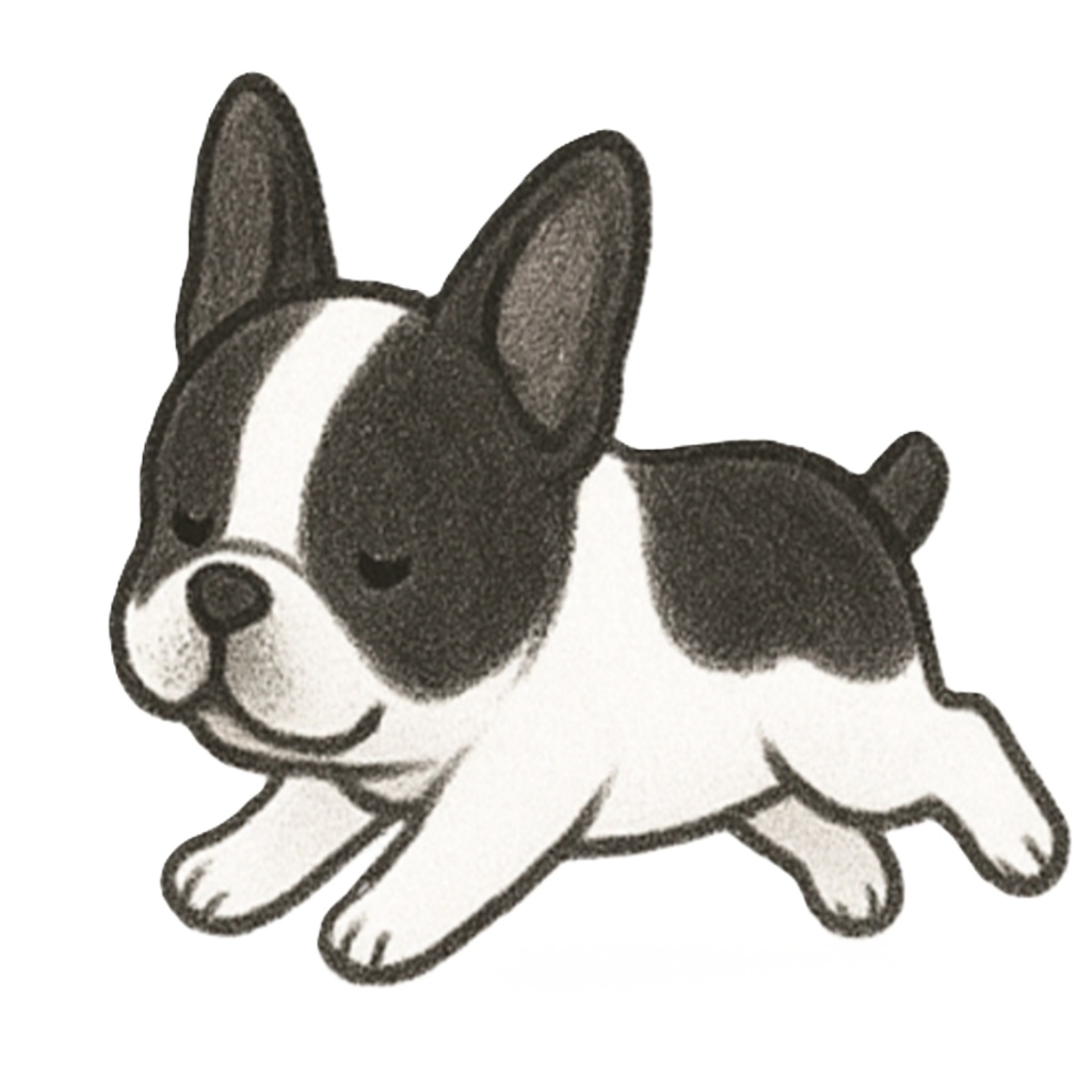 可愛いフレンチブルドッグのクリップアート9点