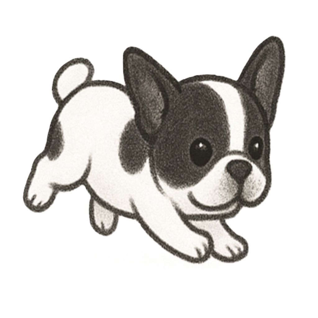 可愛いフレンチブルドッグのクリップアート9点