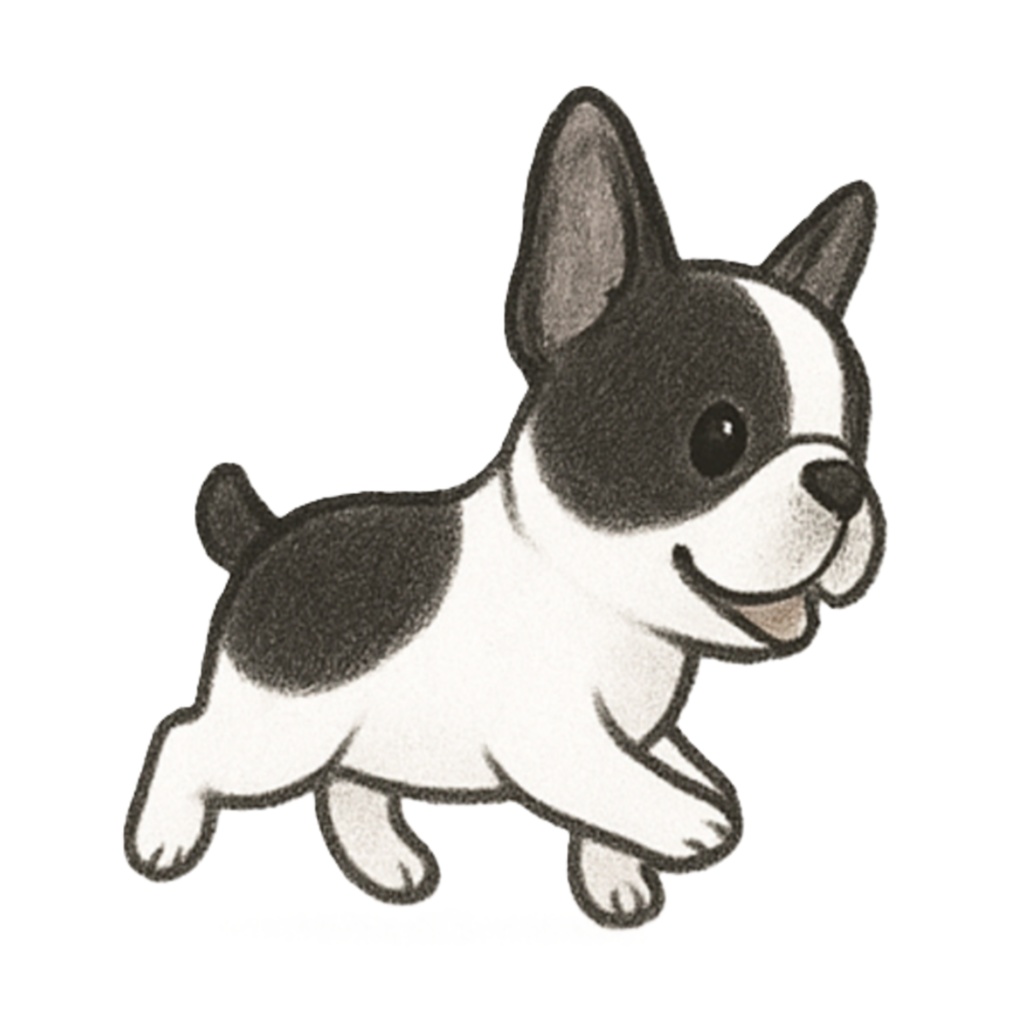 可愛いフレンチブルドッグのクリップアート9点