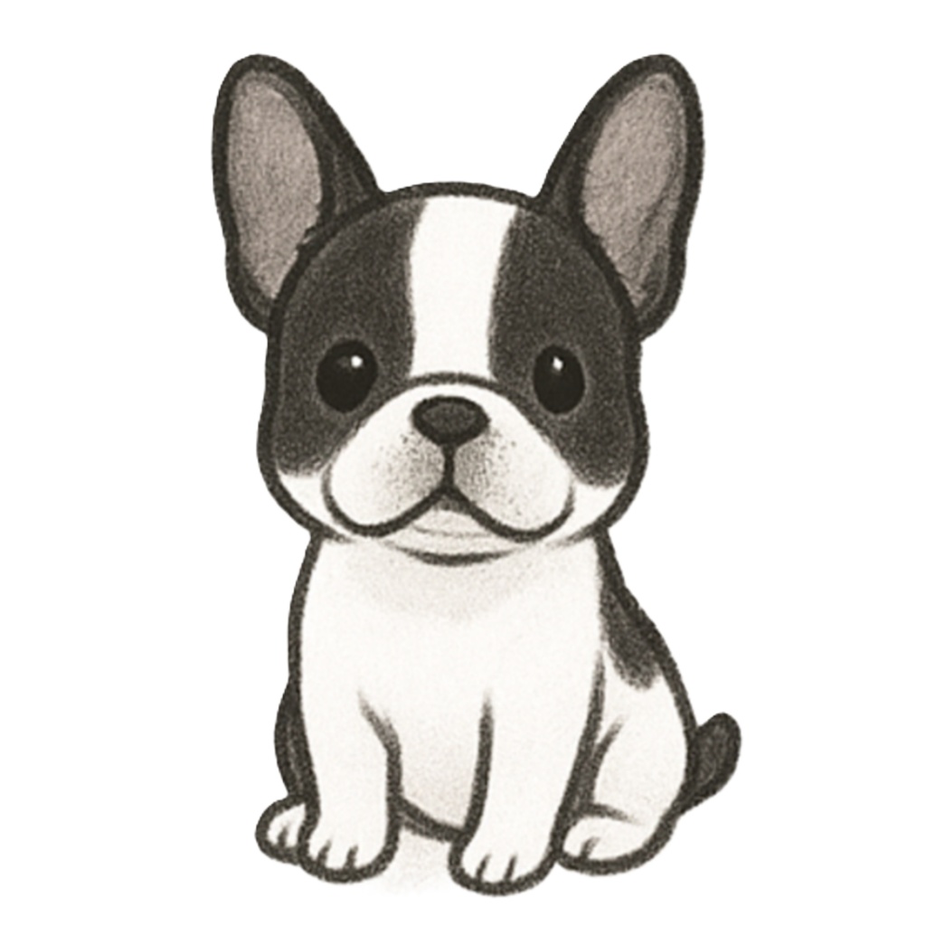 可愛いフレンチブルドッグのクリップアート9点