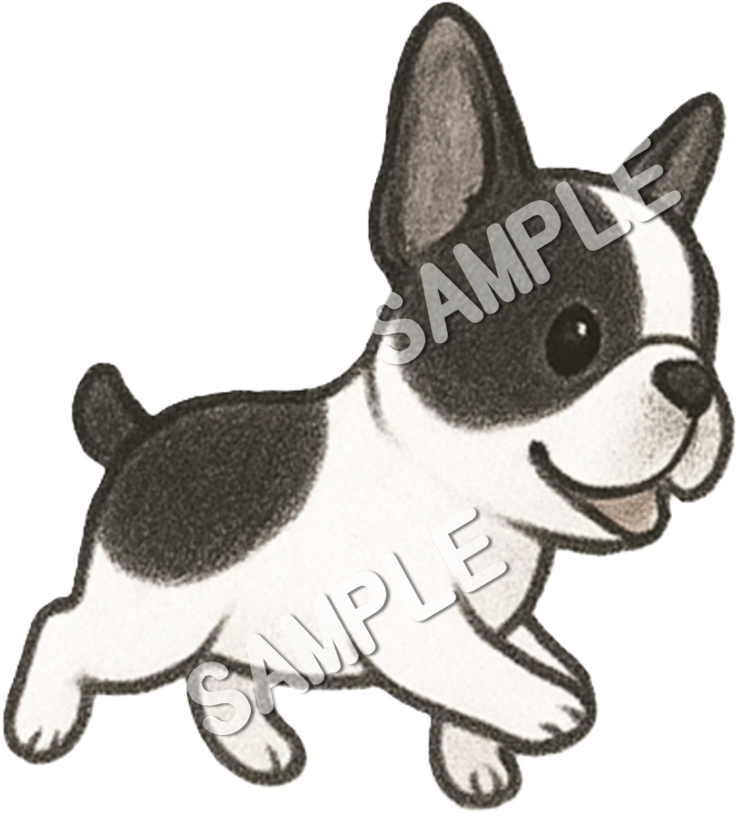 可愛いフレンチブルドッグのクリップアート9点