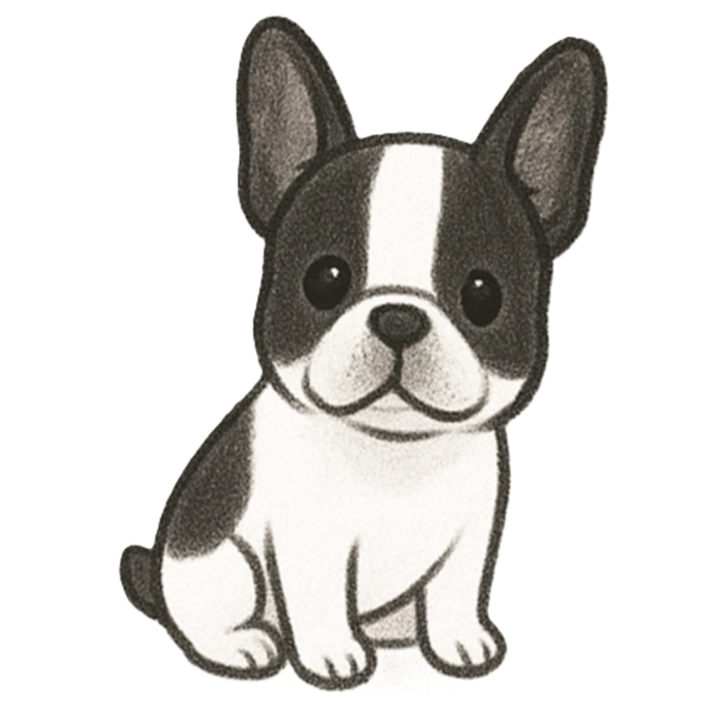 可愛いフレンチブルドッグのクリップアート9点