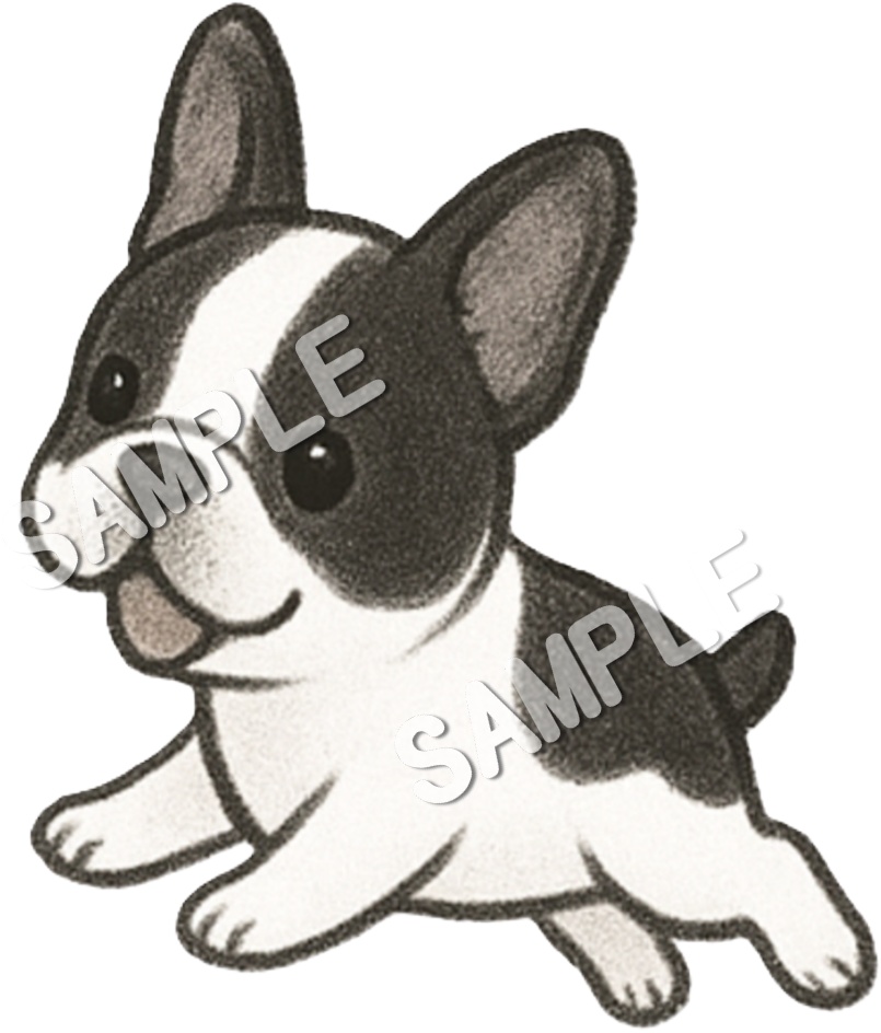 可愛いフレンチブルドッグのクリップアート9点