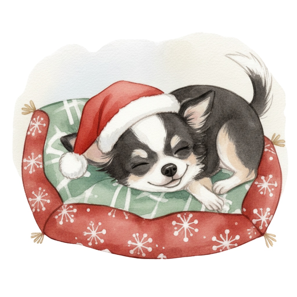 チワワの楽しいクリスマスのClipArt 10点