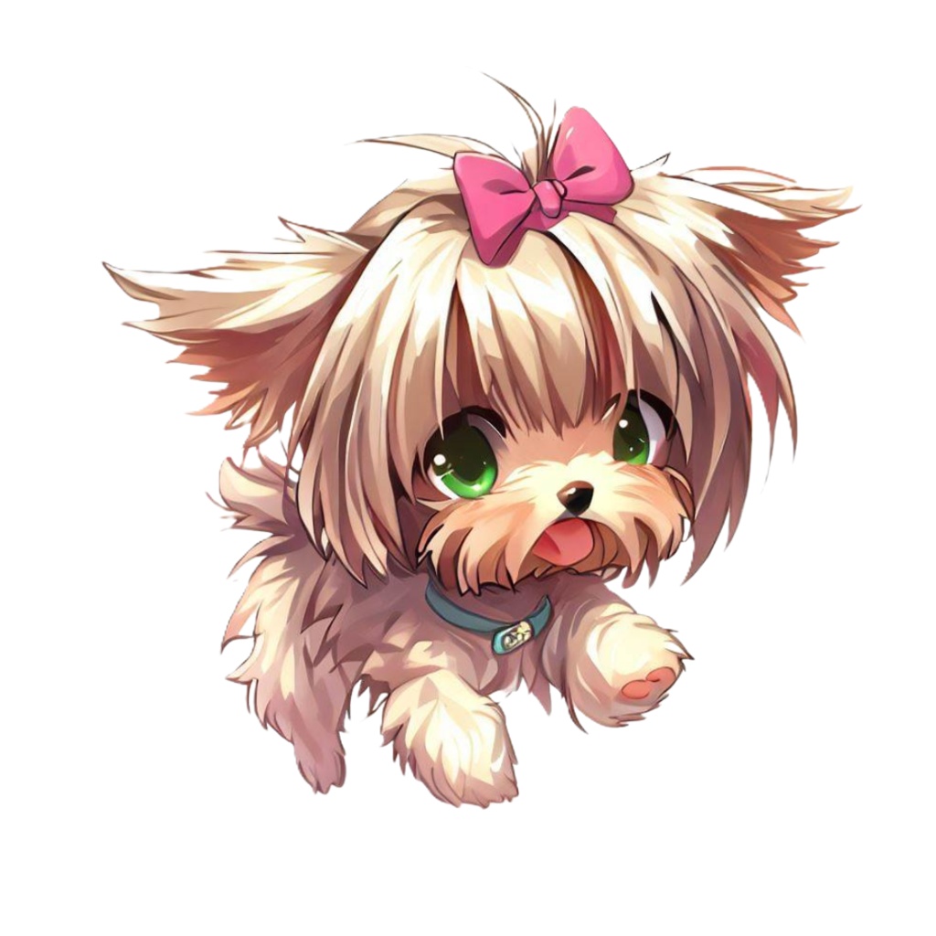 アニメ調ヨークシャーテリアのClipArt 12点