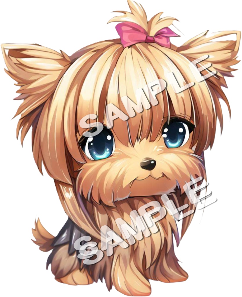 アニメ調ヨークシャーテリアのClipArt 12点