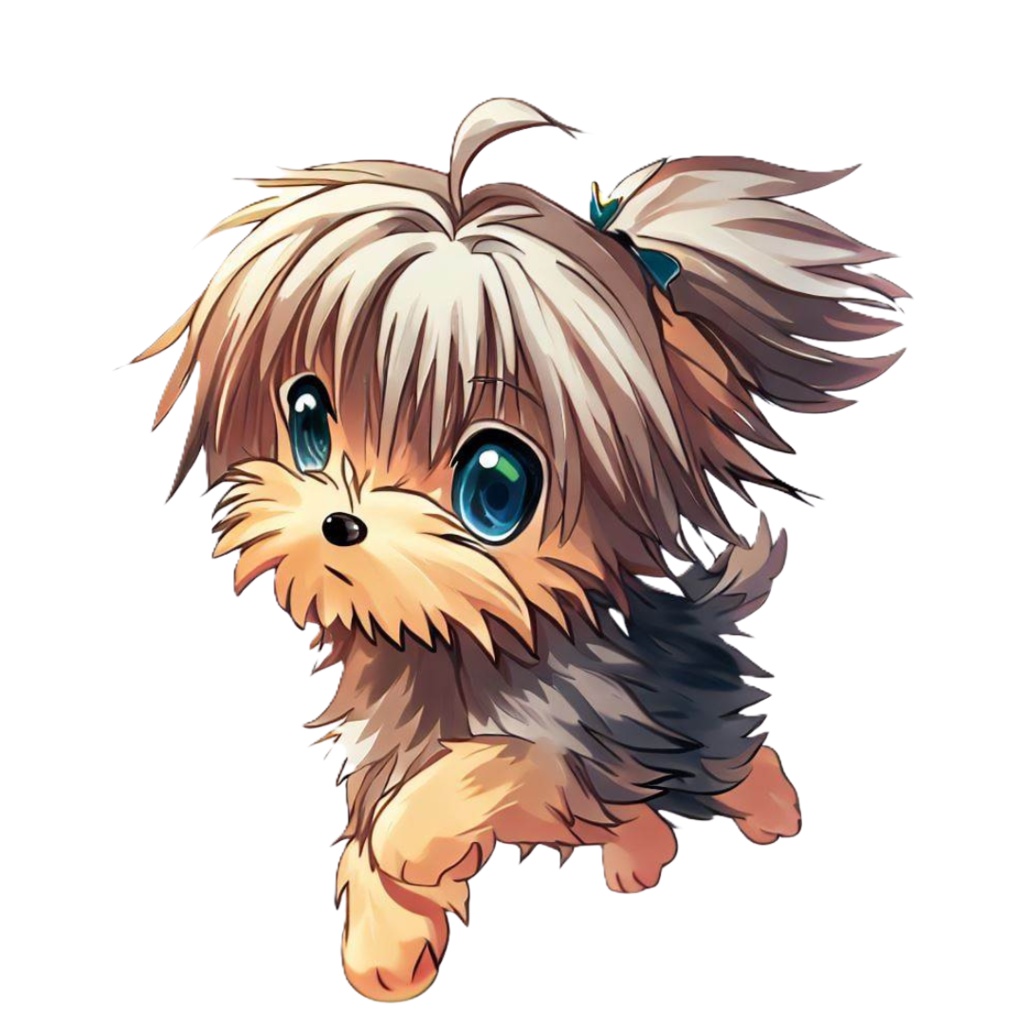 アニメ調ヨークシャーテリアのClipArt 12点