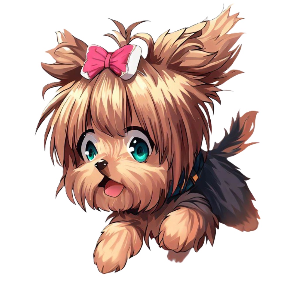 アニメ調ヨークシャーテリアのClipArt 12点