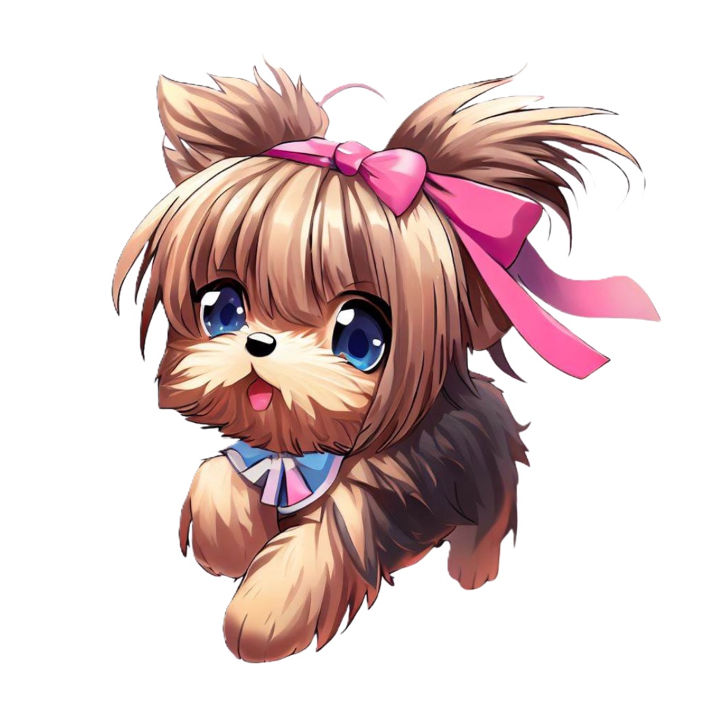 アニメ調ヨークシャーテリアのClipArt 12点