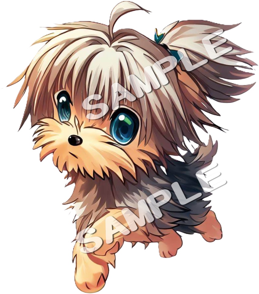 アニメ調ヨークシャーテリアのClipArt 12点