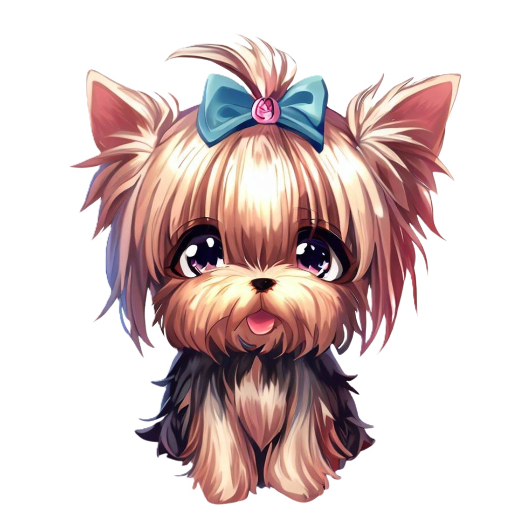 アニメ調ヨークシャーテリアのClipArt 12点