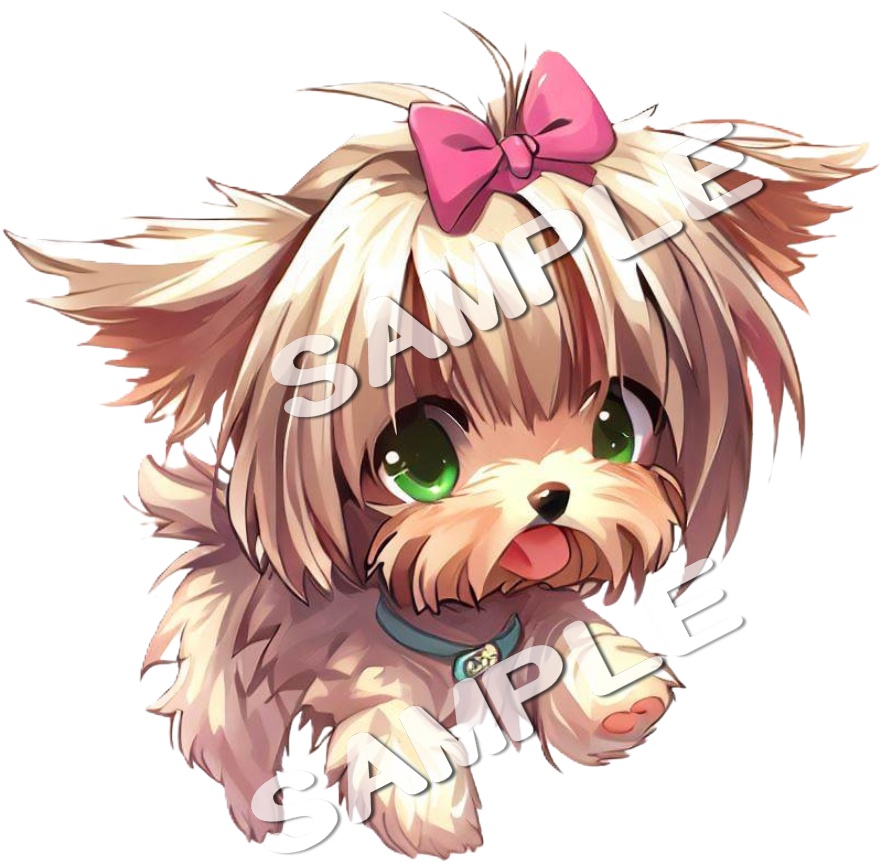 アニメ調ヨークシャーテリアのClipArt 12点