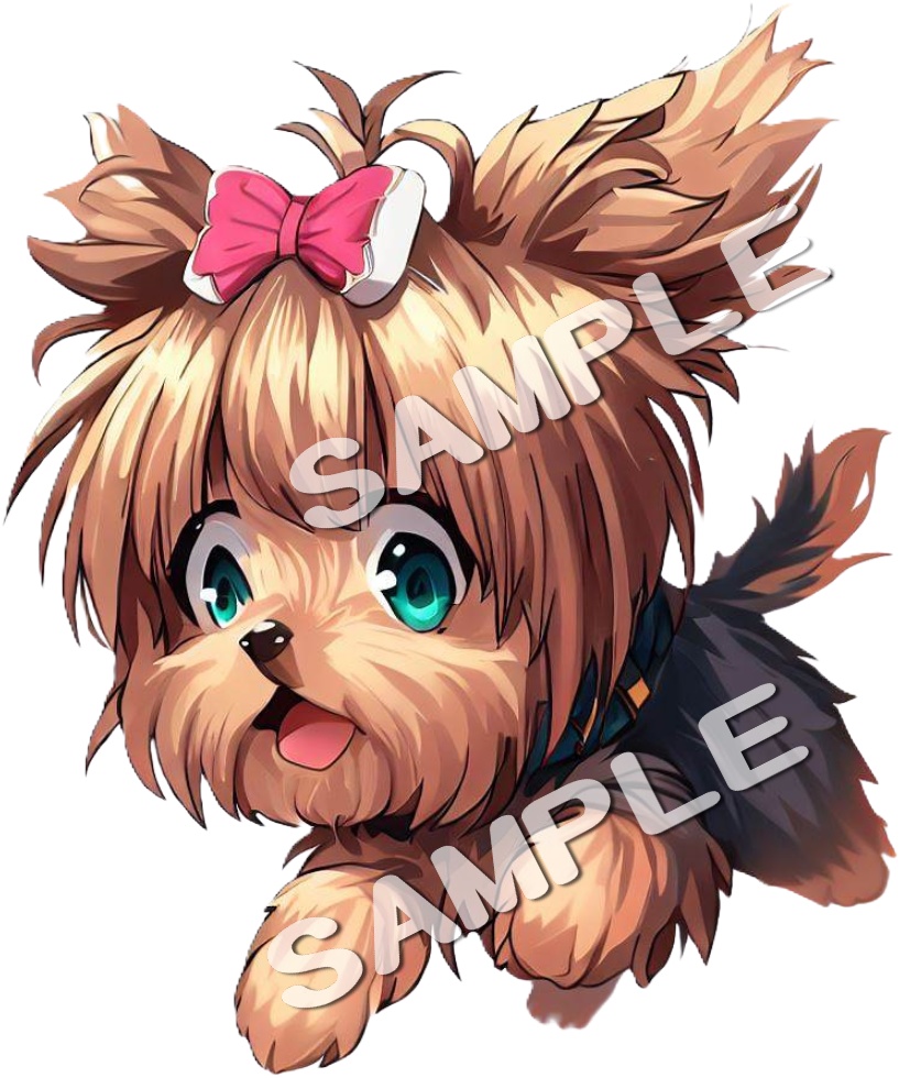 アニメ調ヨークシャーテリアのClipArt 12点