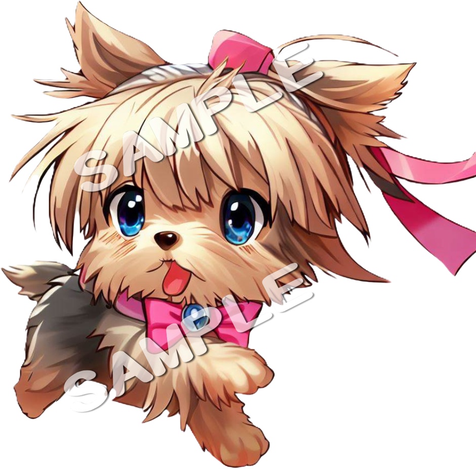 アニメ調ヨークシャーテリアのClipArt 12点