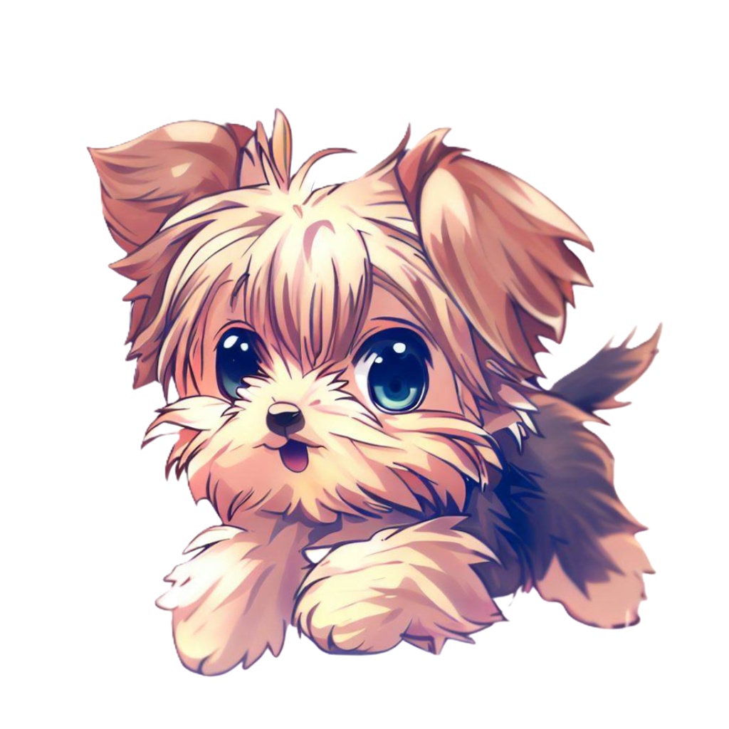 アニメ調ヨークシャーテリアのClipArt 12点