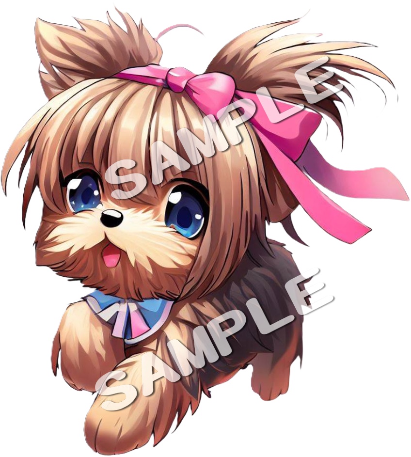 アニメ調ヨークシャーテリアのClipArt 12点