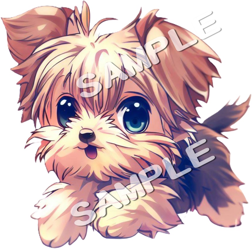 アニメ調ヨークシャーテリアのClipArt 12点