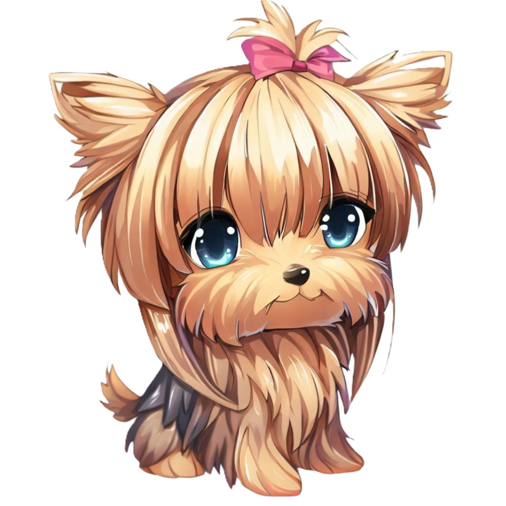 アニメ調ヨークシャーテリアのClipArt 12点