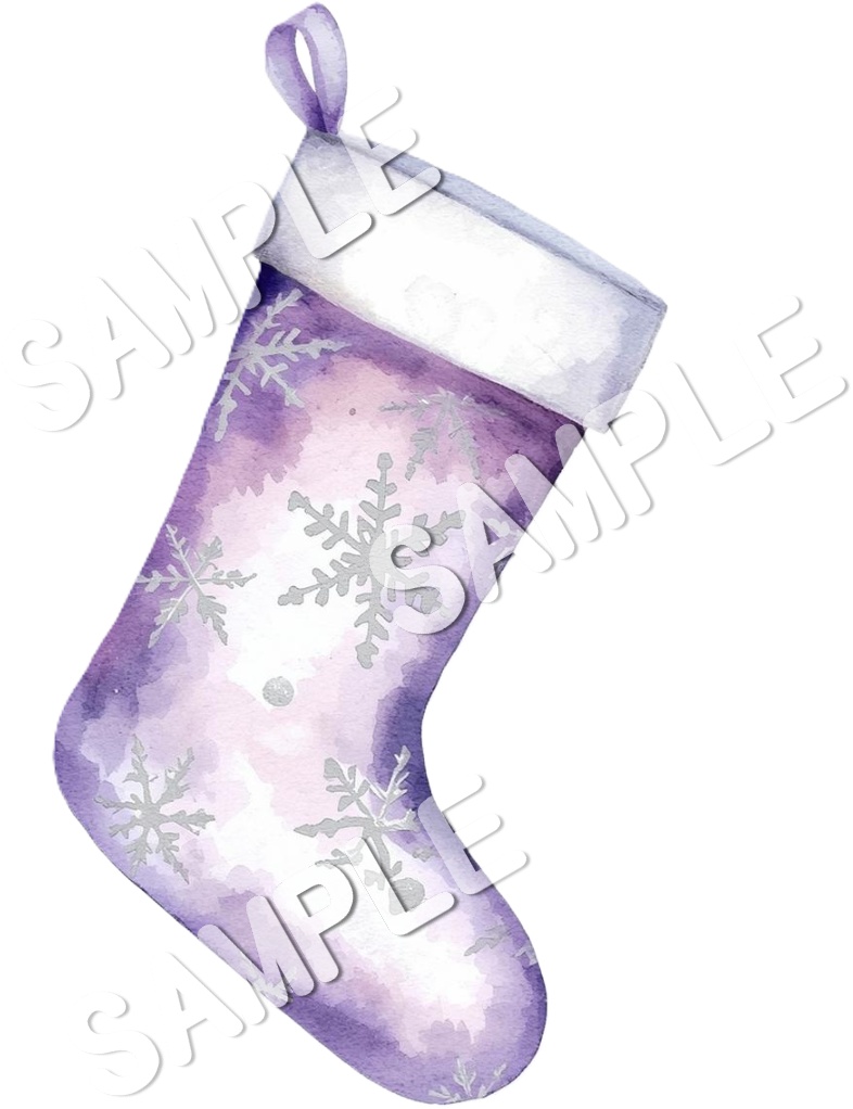 紫系のクリスマスClipArt10点