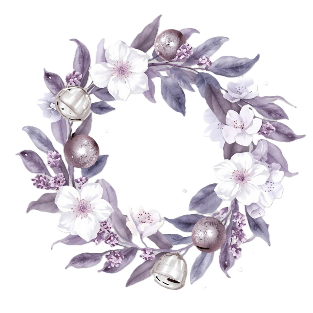 紫系のクリスマスClipArt10点