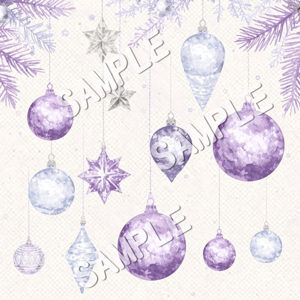 紫系のクリスマスClipArt10点