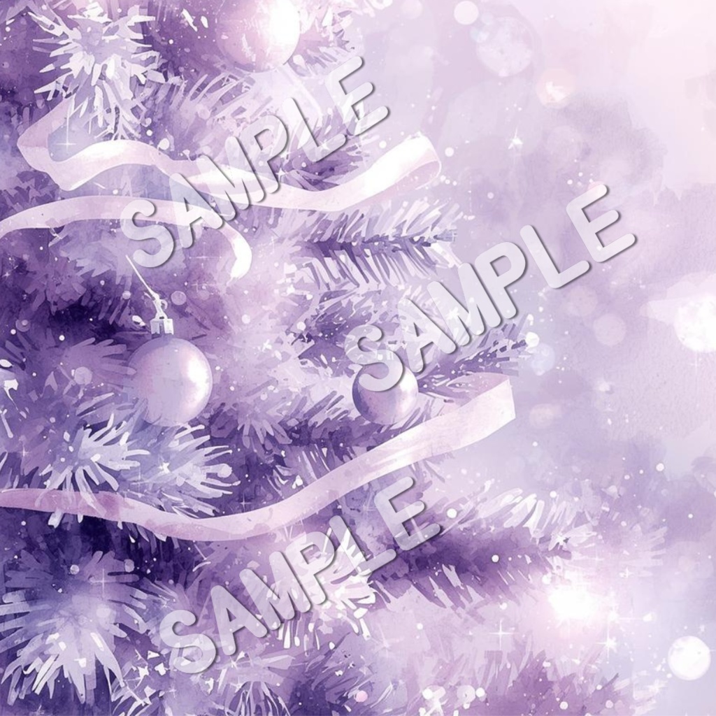 紫系のクリスマスClipArt10点