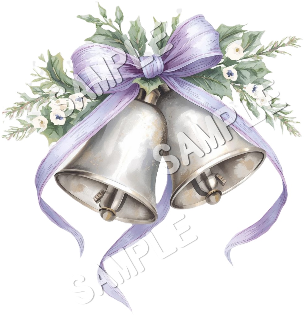 紫系のクリスマスClipArt10点