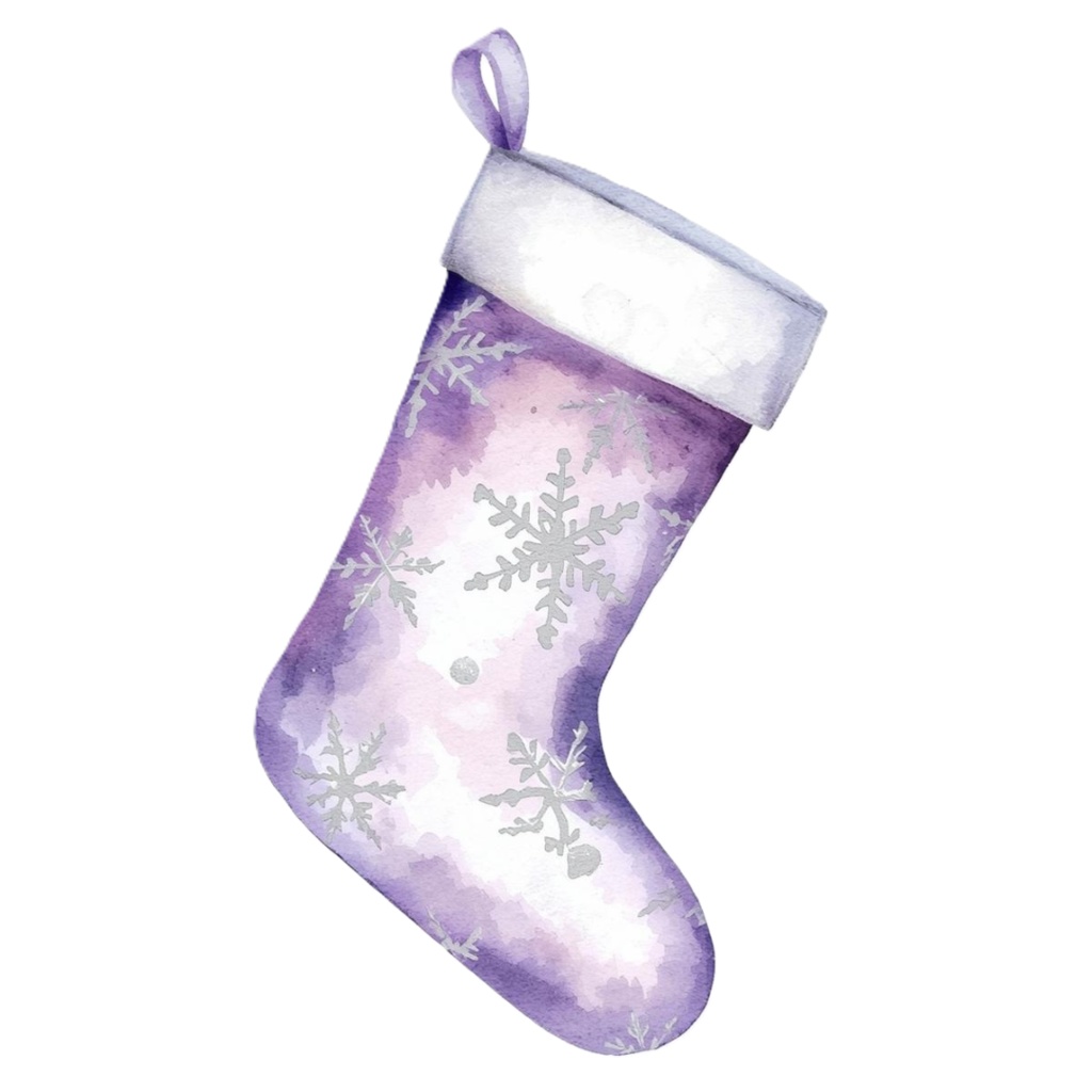 紫系のクリスマスClipArt10点