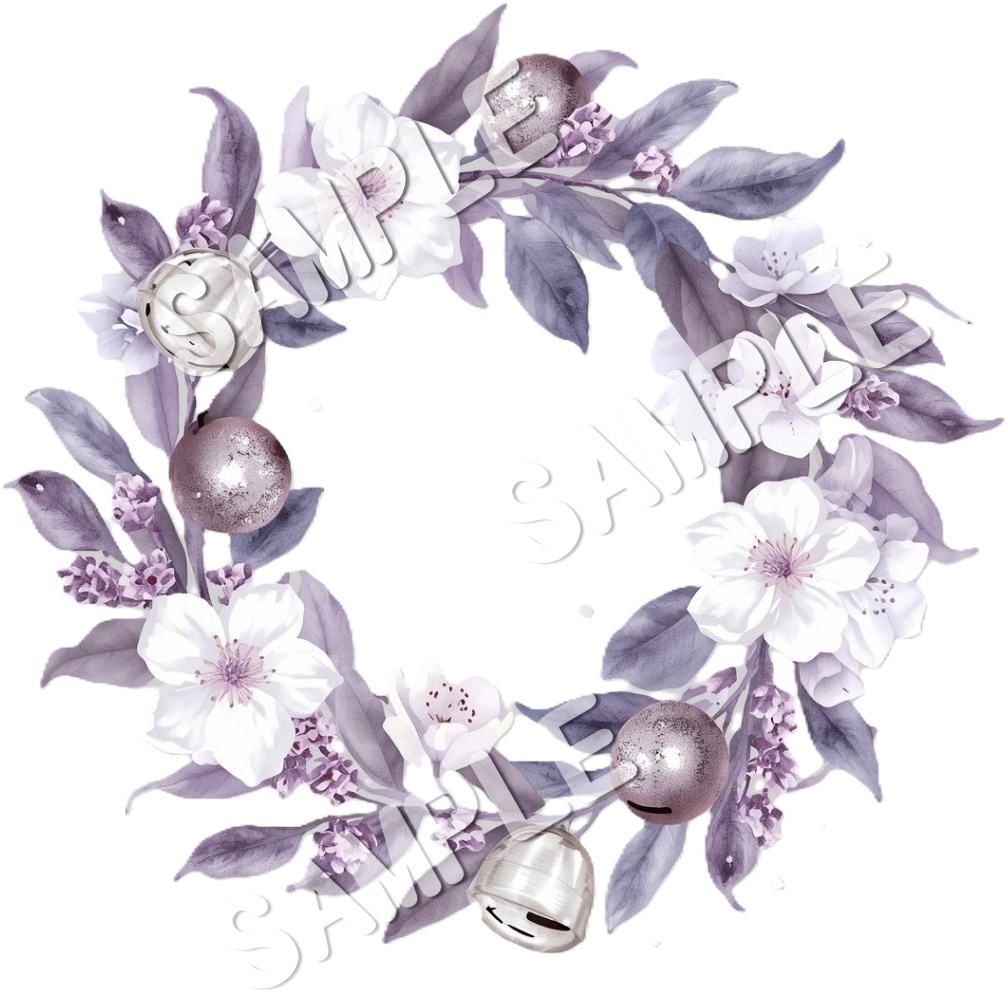 紫系のクリスマスClipArt10点