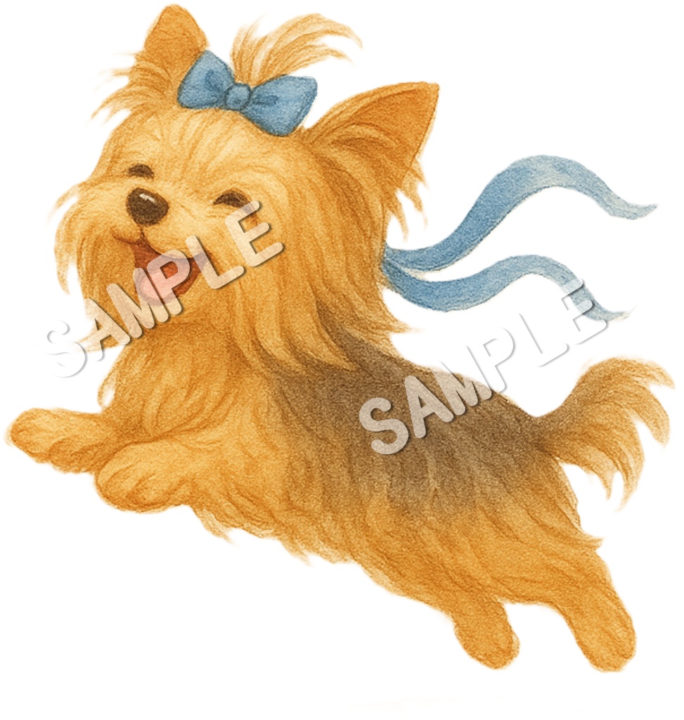 ロングコートヨークシャーテリアのClipArt13点