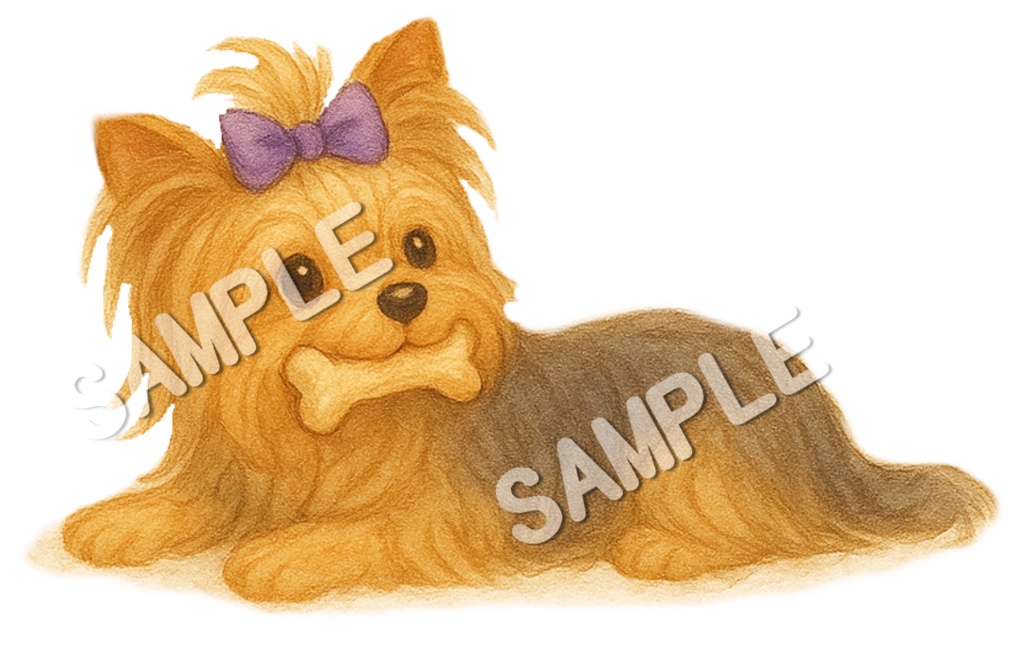 ロングコートヨークシャーテリアのClipArt13点