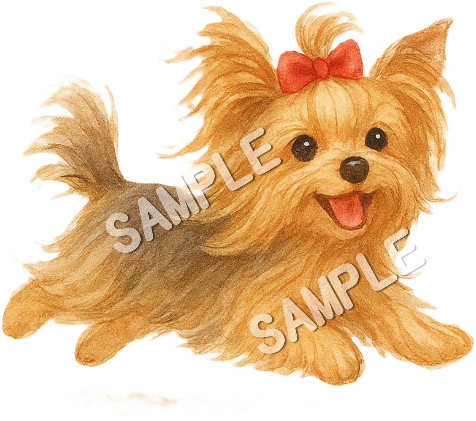 ロングコートヨークシャーテリアのClipArt13点