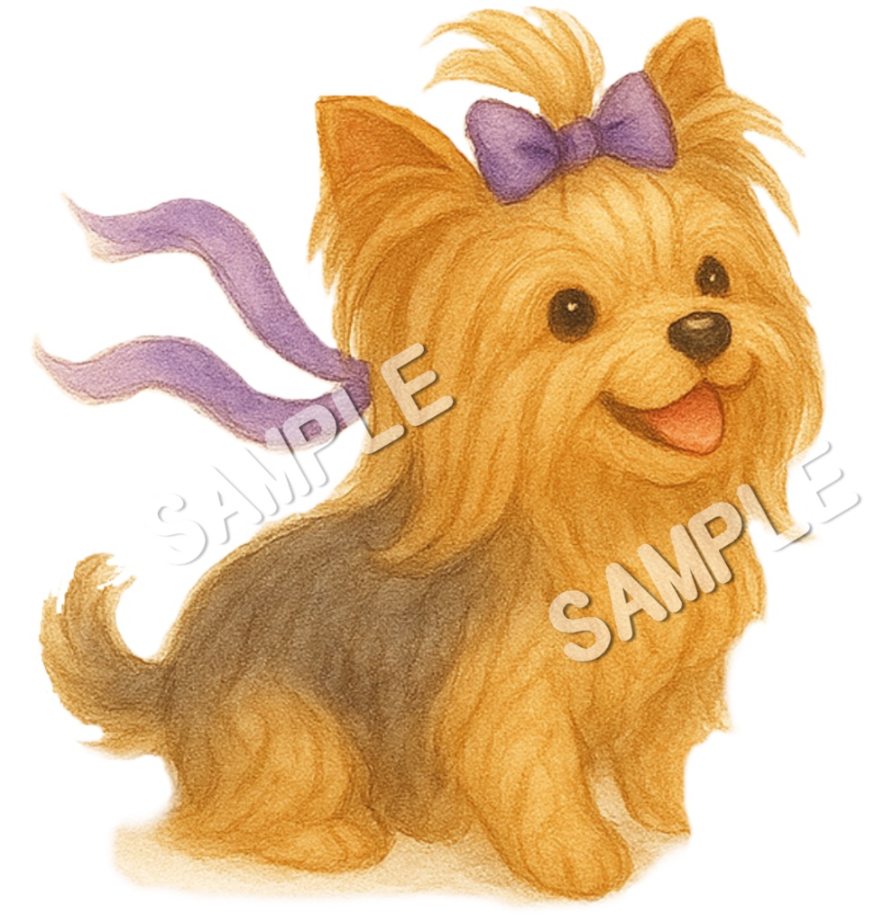 ロングコートヨークシャーテリアのClipArt13点