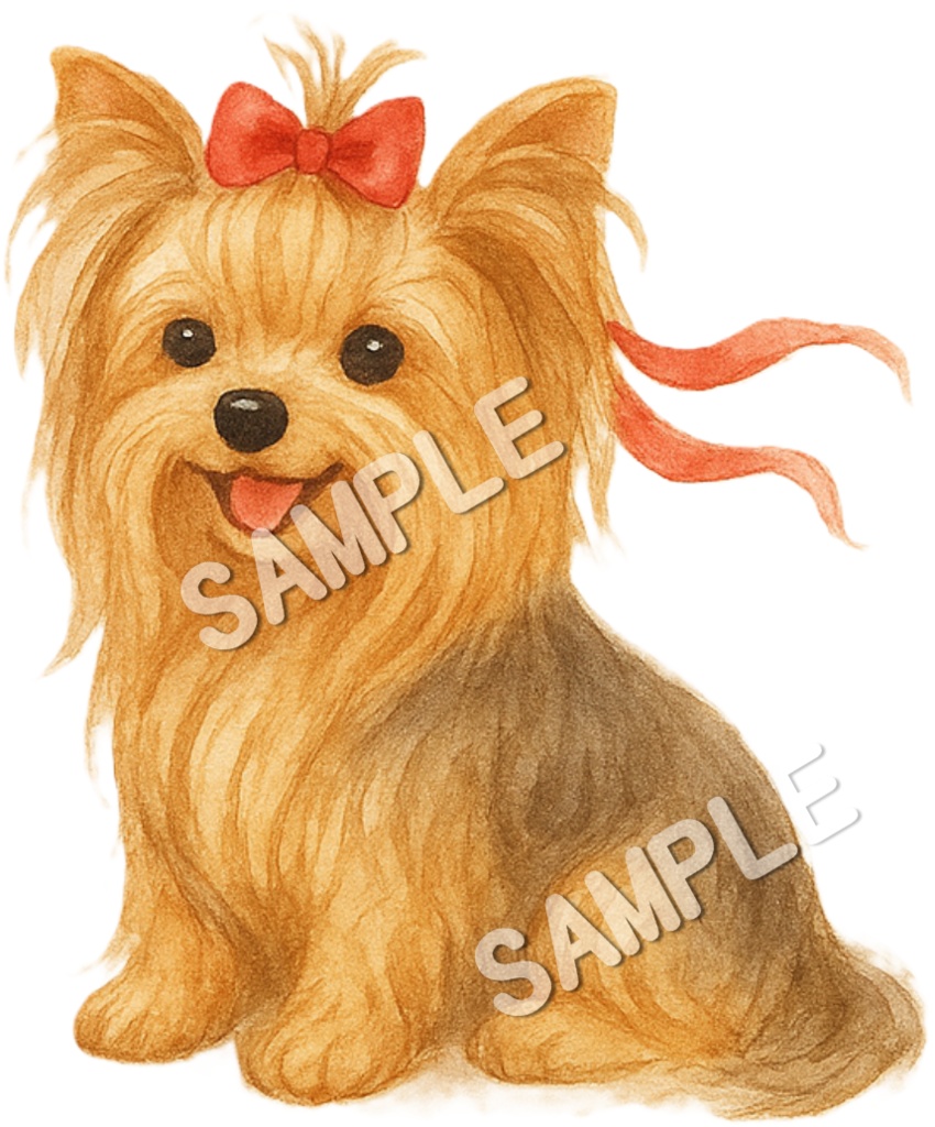 ロングコートヨークシャーテリアのClipArt13点