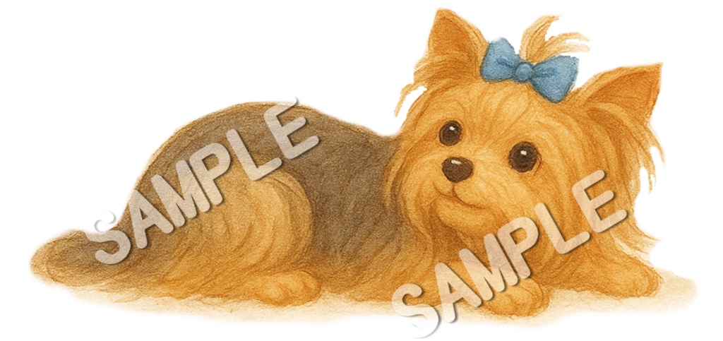 ロングコートヨークシャーテリアのClipArt13点