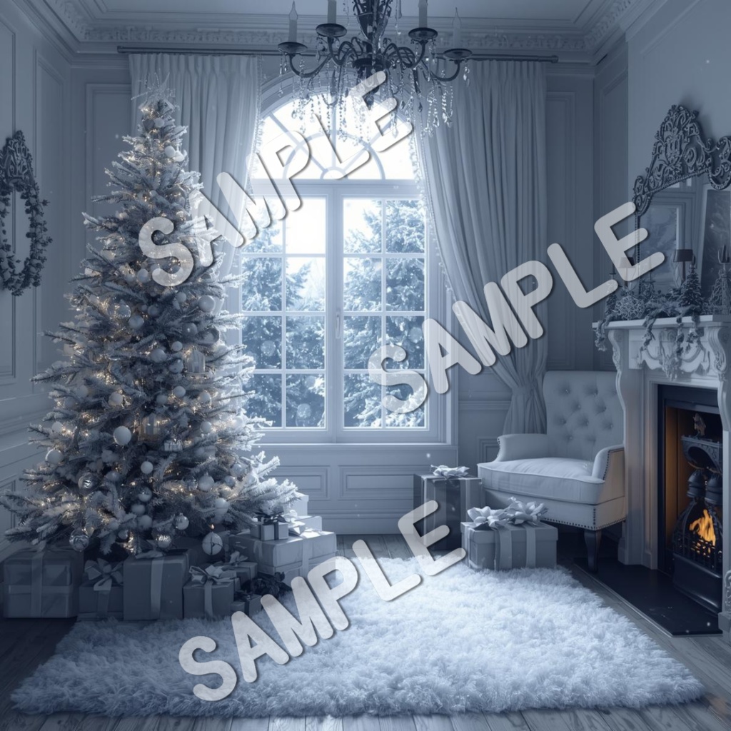 紺色ベースクリスマスのClipArt