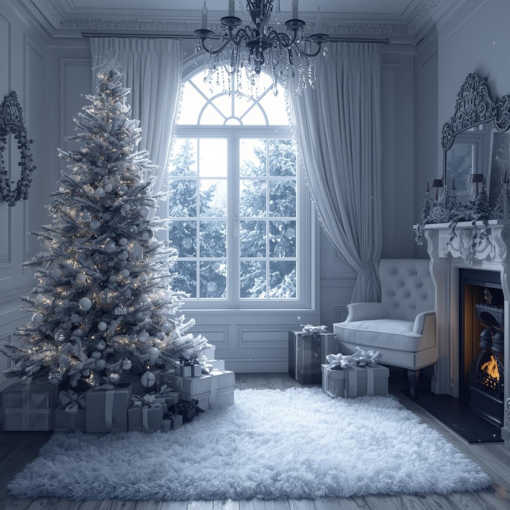 紺色ベースクリスマスのClipArt