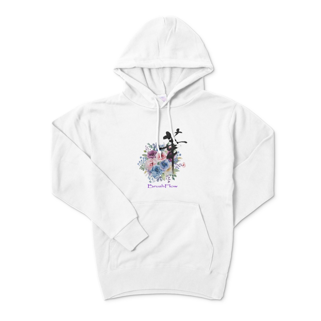 Brush Flow【ブーケ】白パーカー