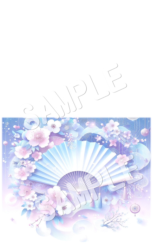 年賀状素材・小花と扇