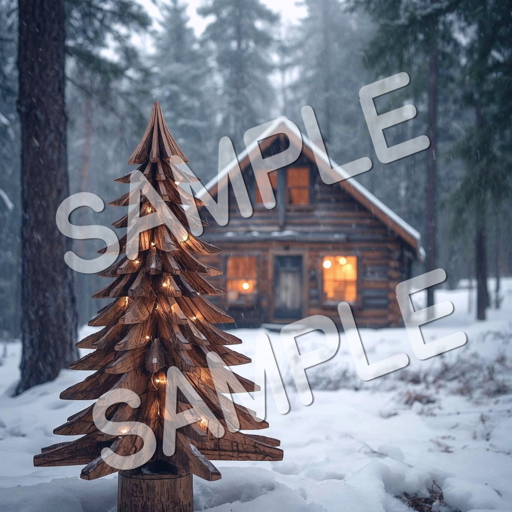 クリスマスツリーのある風景イラスト素材 10点セット