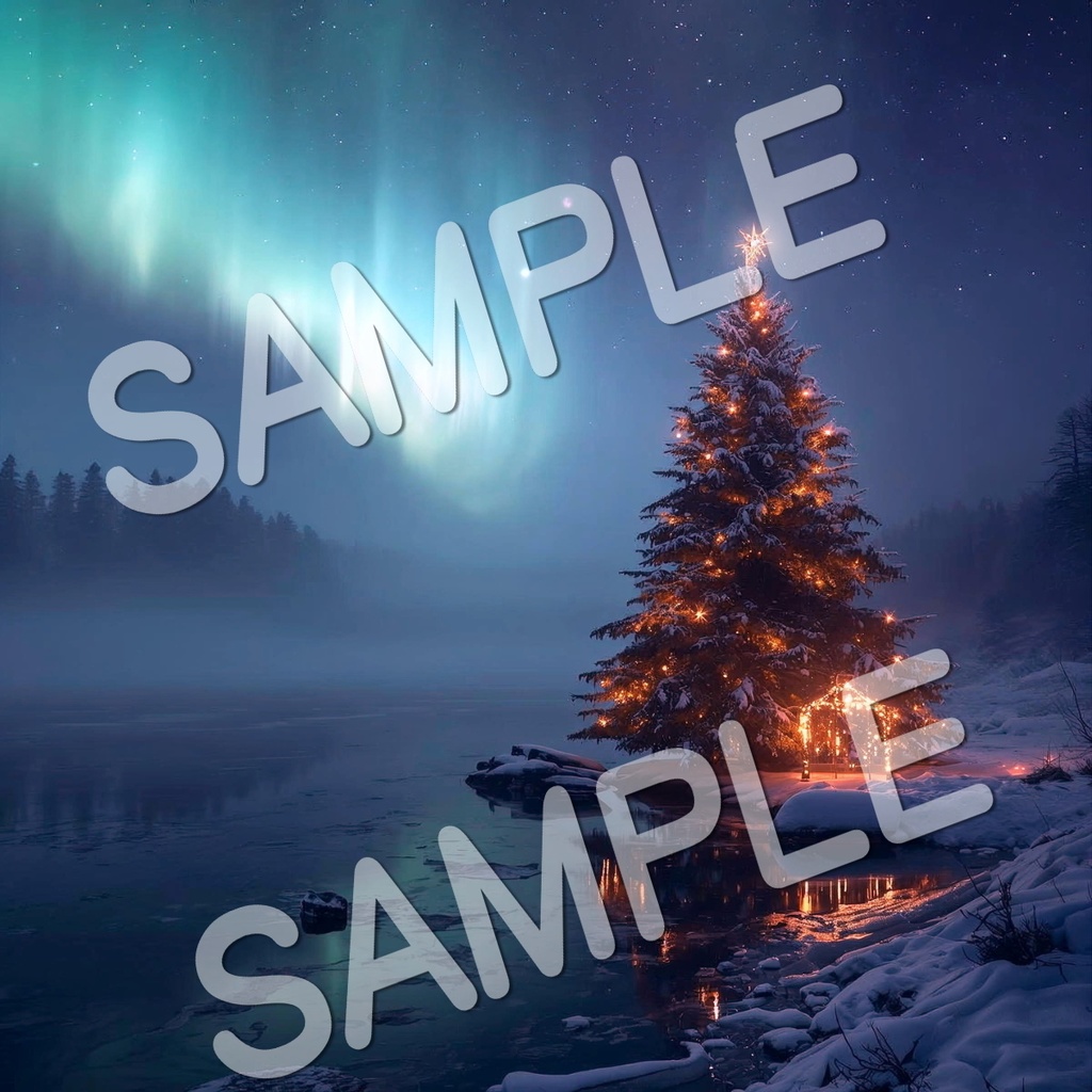 クリスマスツリーのある風景イラスト素材 10点セット