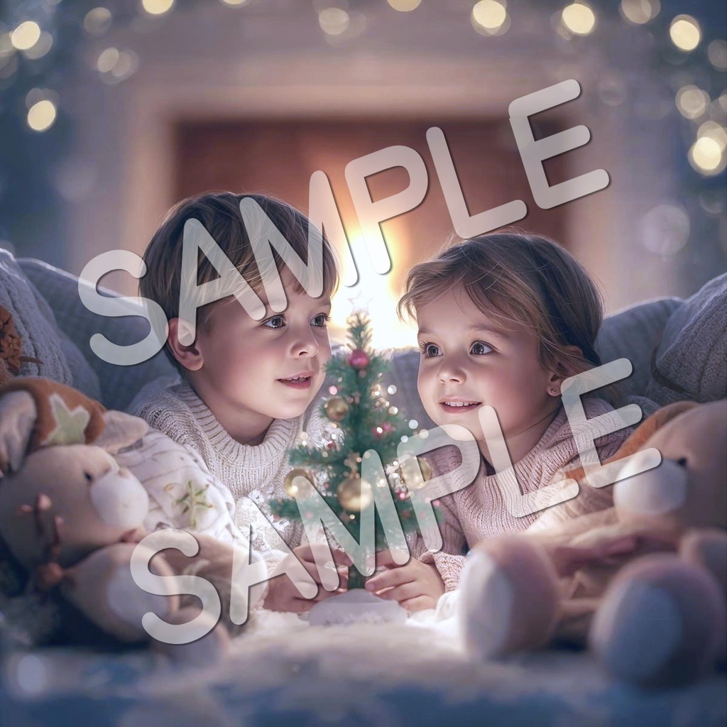 クリスマスツリーのある風景イラスト素材 10点セット