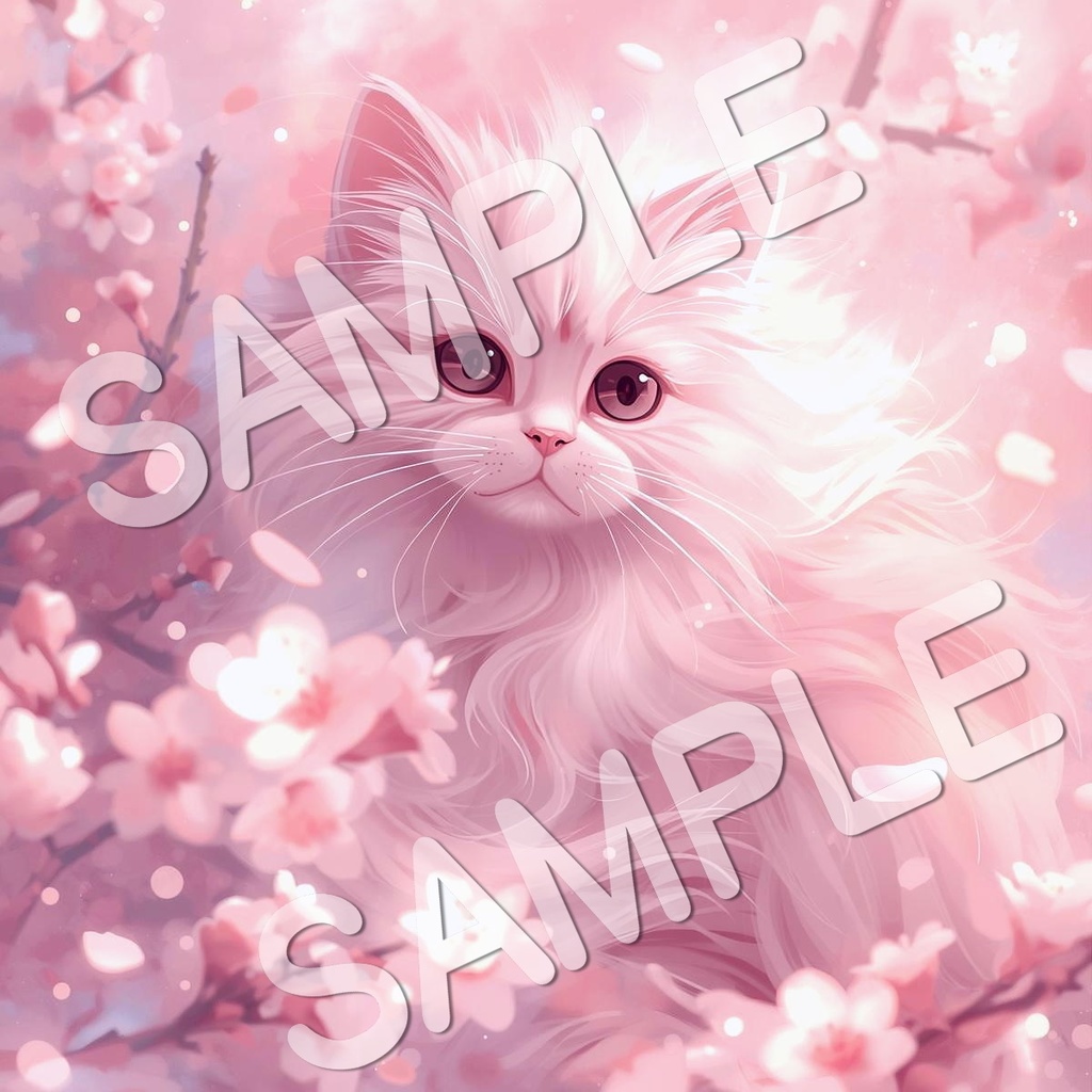 幻想的な猫と花のアートコレクション