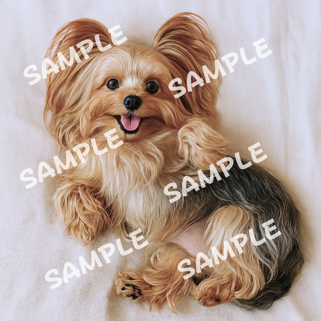 ヨークシャーテリアの可愛いポーズ10点イラスト素材集