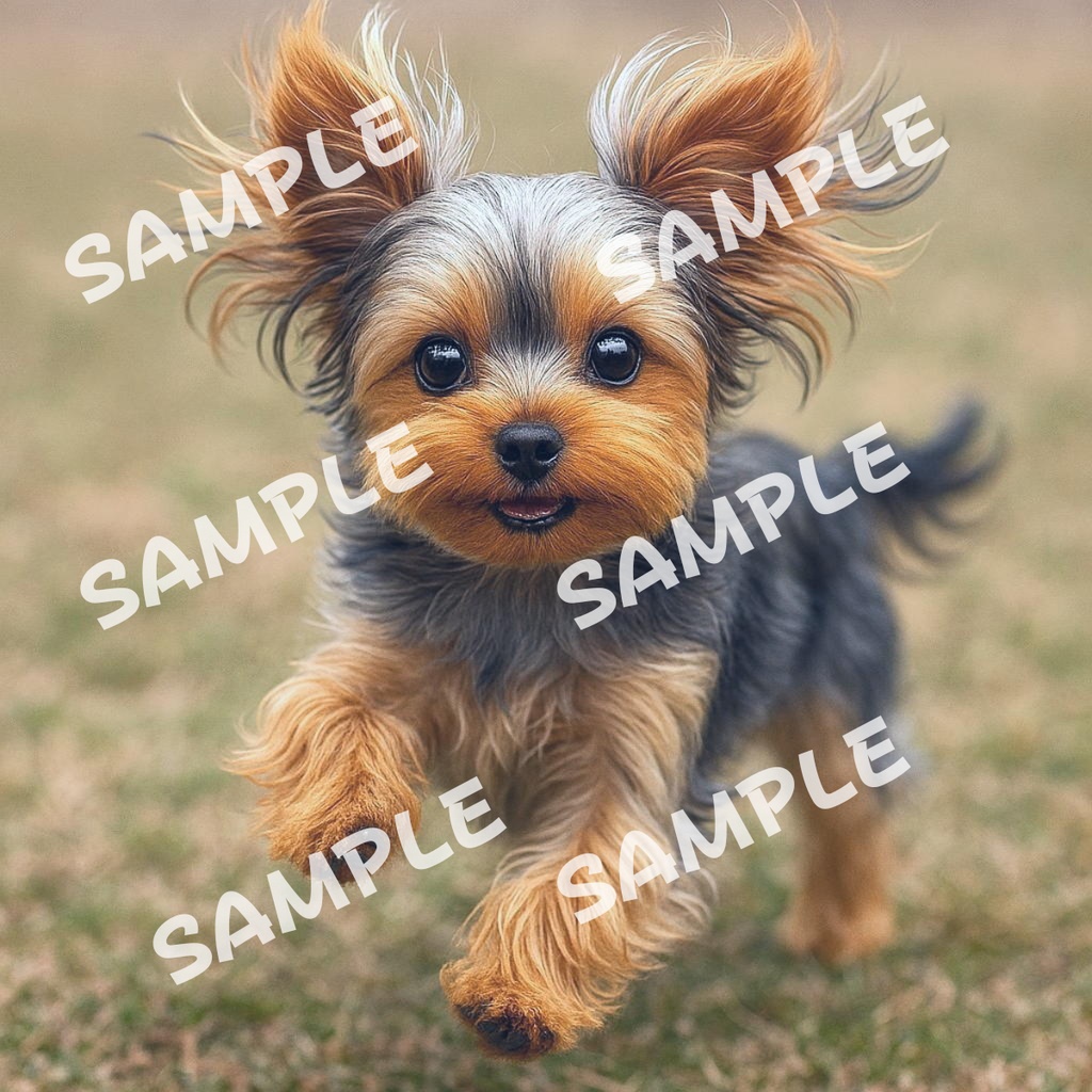ヨークシャーテリアの可愛いポーズ10点イラスト素材集