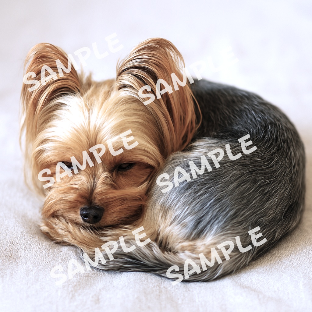 ヨークシャーテリアの可愛いポーズ10点イラスト素材集