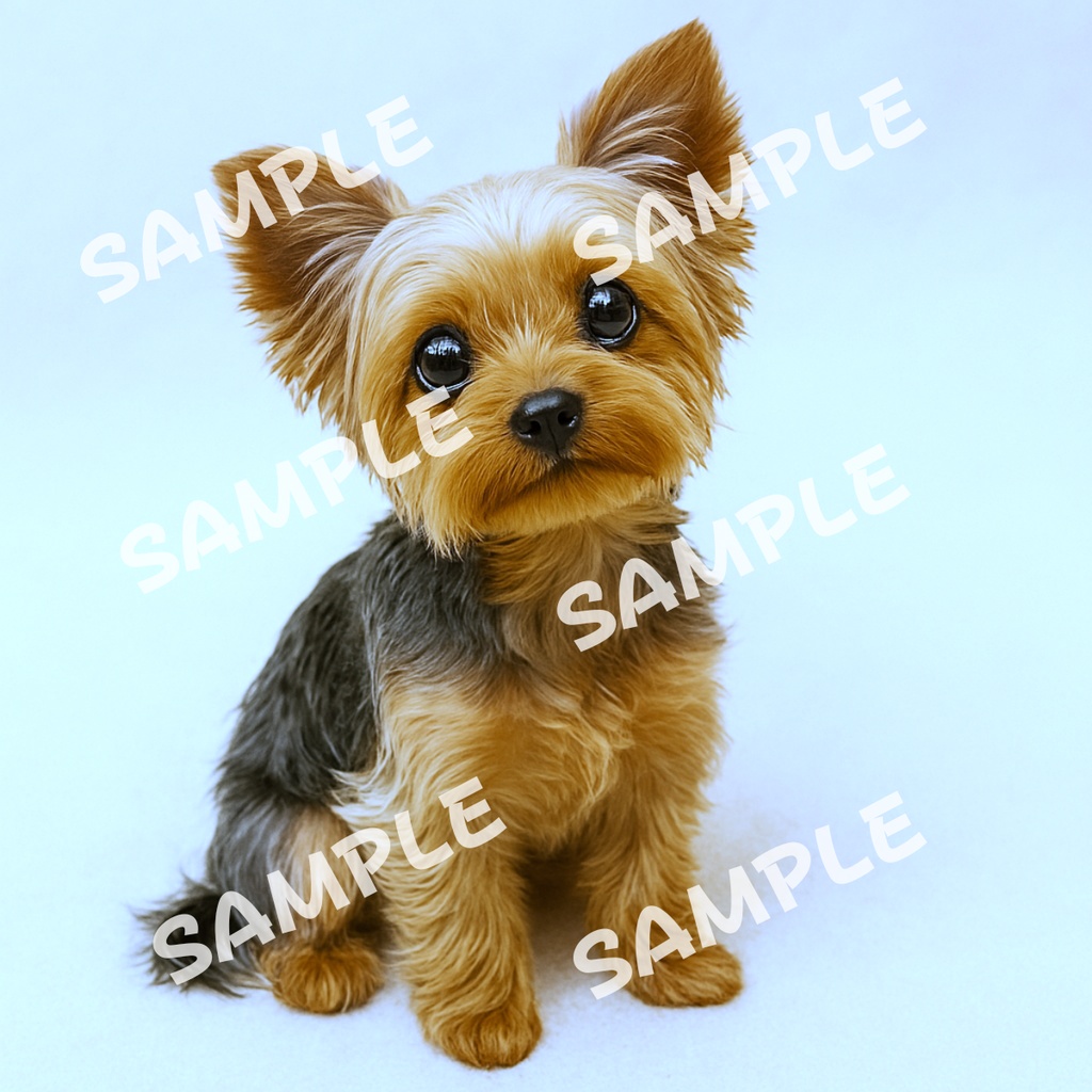 ヨークシャーテリアの可愛いポーズ10点イラスト素材集