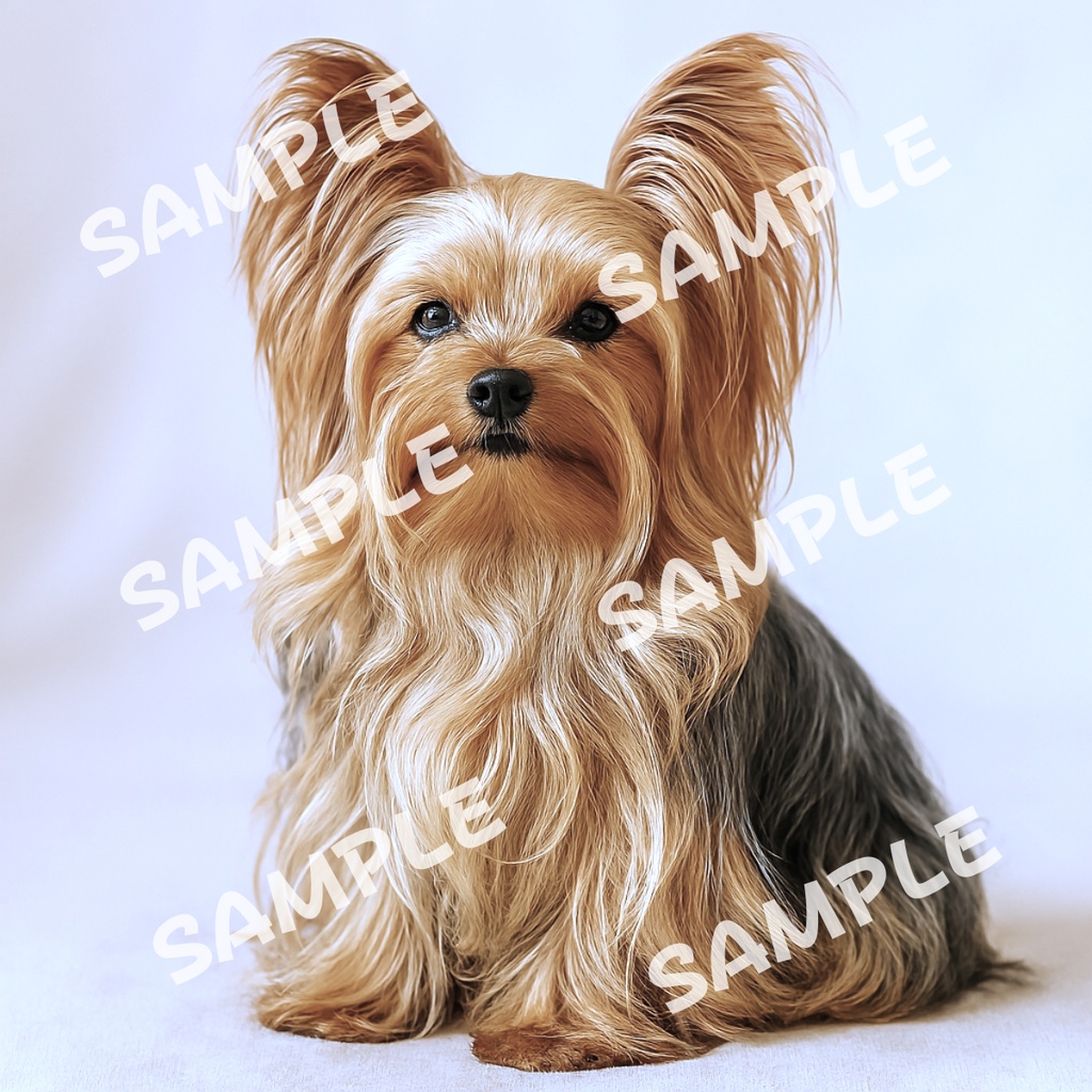 ヨークシャーテリアの可愛いポーズ10点イラスト素材集