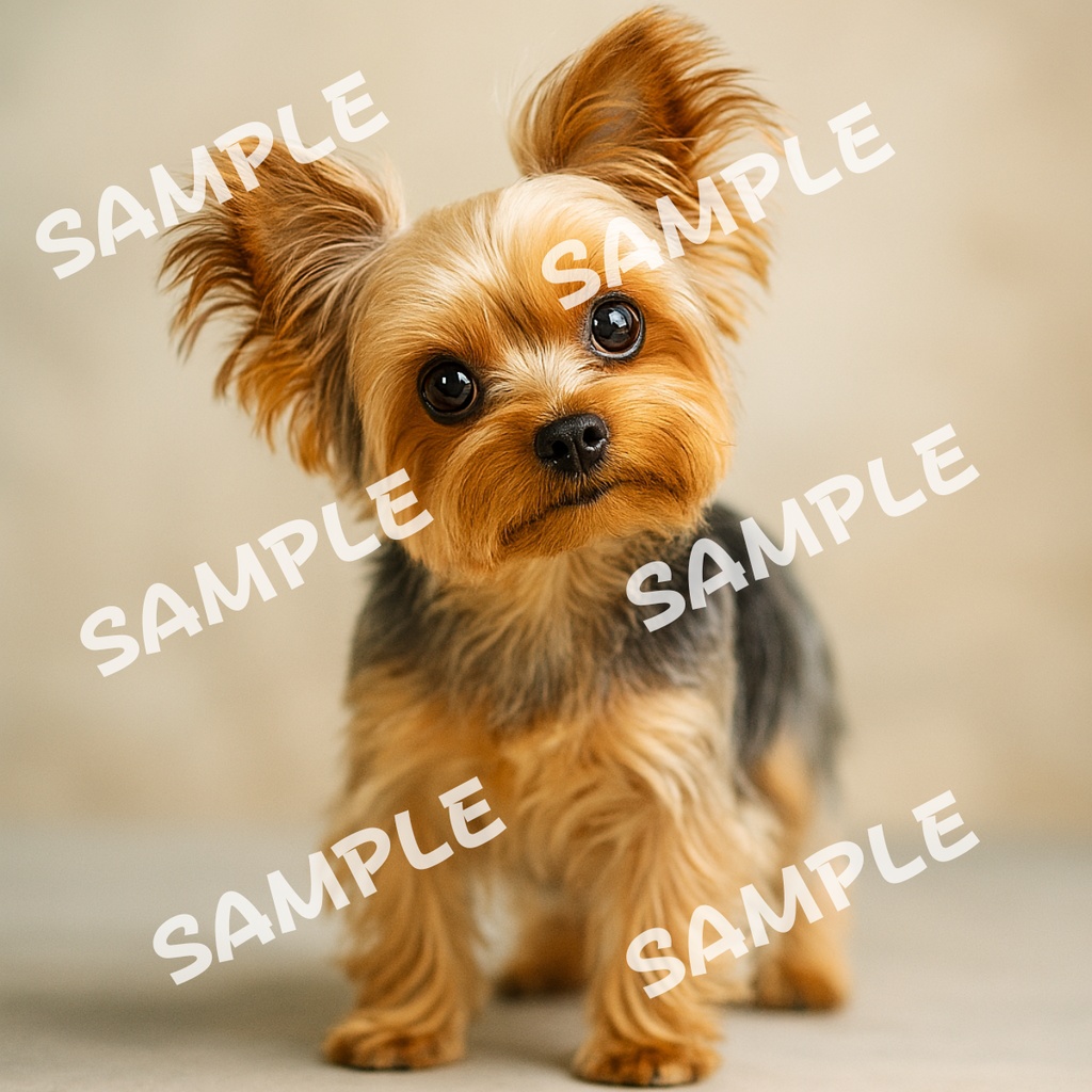 ヨークシャーテリアの可愛いポーズ10点イラスト素材集